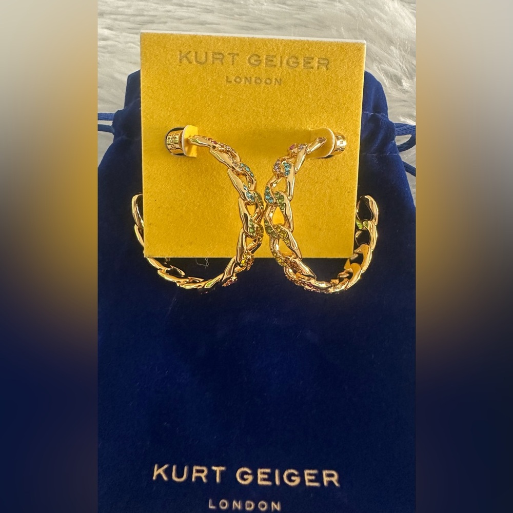 Kurt Geiger Pave Crystal Hoop Earrings